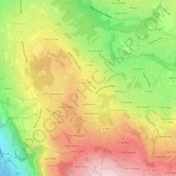 Mapa topográfico Résidence du Panloup, altitude, relevo