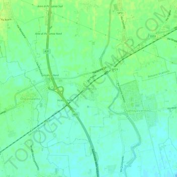 Mapa topográfico Lisiera, altitude, relevo