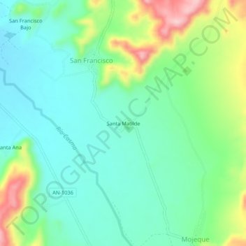 Mapa topográfico Santa Matilde, altitude, relevo