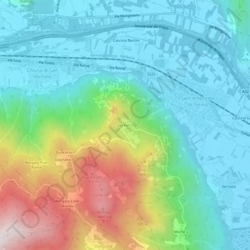 Mapa topográfico San Pietro, altitude, relevo