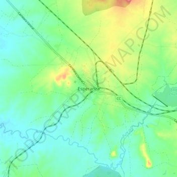 Mapa topográfico Esperanza, altitude, relevo