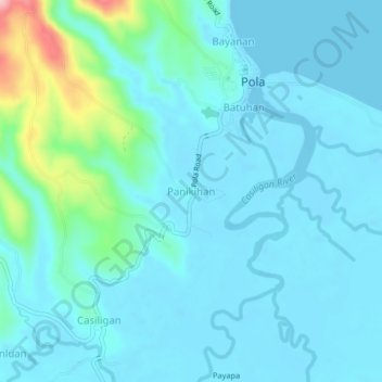 Mapa topográfico Panikihan, altitude, relevo