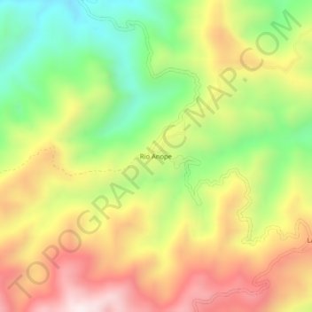 Mapa topográfico Rio Anope, altitude, relevo