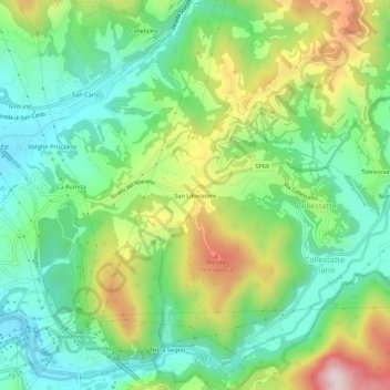 Mapa topográfico San Liberatore, altitude, relevo