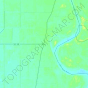 Mapa topográfico Glenn, altitude, relevo