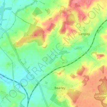 Mapa topográfico Edstone, altitude, relevo