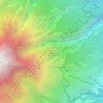 Mapa topográfico Gunung Arjuna, altitude, relevo