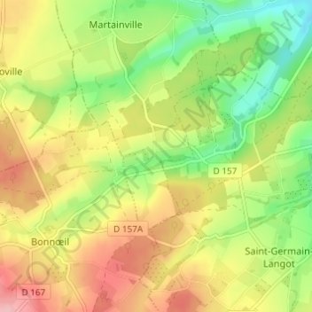 Mapa topográfico La Rabotière, altitude, relevo