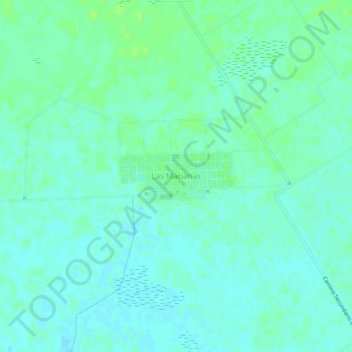 Mapa topográfico Las Marianas, altitude, relevo