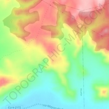 Mapa topográfico El Cobato, altitude, relevo