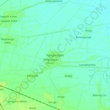 Mapa topográfico Panguragan, altitude, relevo