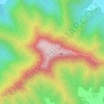 Mapa topográfico Sinhagad, altitude, relevo