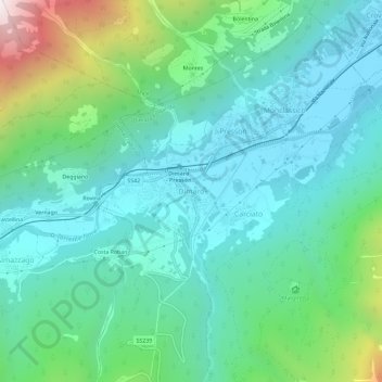 Mapa topográfico Dimaro, altitude, relevo