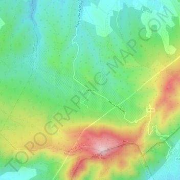 Mapa topográfico Kirbon, altitude, relevo