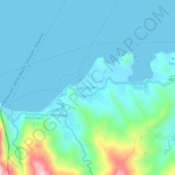 Mapa topográfico San Isidro, altitude, relevo