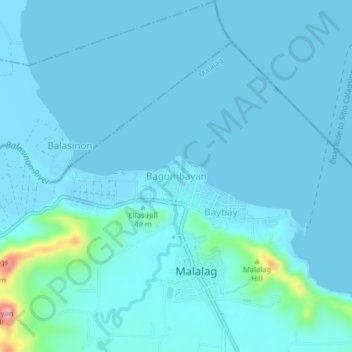 Mapa topográfico Bagumbayan, altitude, relevo