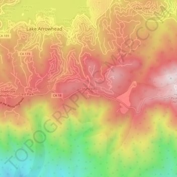 Mapa topográfico Skyforest, altitude, relevo