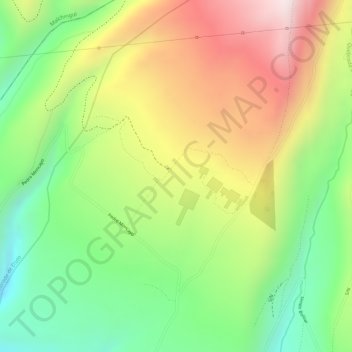 Mapa topográfico Cochasquí, altitude, relevo