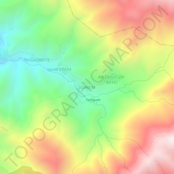 Mapa topográfico IGHREM, altitude, relevo