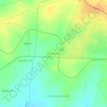 Mapa topográfico Khandala, altitude, relevo