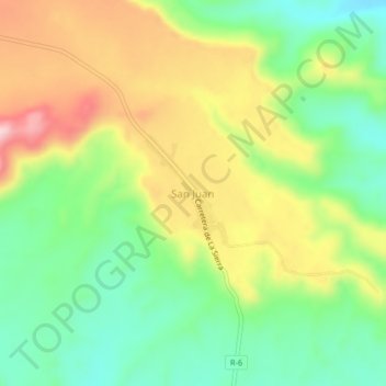 Mapa topográfico San Juan, altitude, relevo