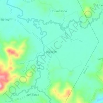 Mapa topográfico Buloron, altitude, relevo