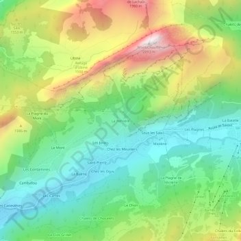 Mapa topográfico La Ferrière, altitude, relevo