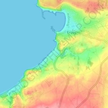 Mapa topográfico Caroual-Plage, altitude, relevo