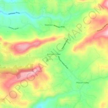 Mapa topográfico Avinsino Corner, altitude, relevo