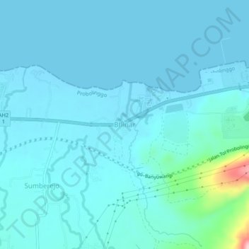 Mapa topográfico Bhinar, altitude, relevo