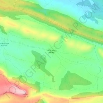 Mapa topográfico Fuencaliente de Puerta, altitude, relevo