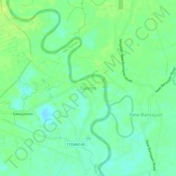 Mapa topográfico Talomo, altitude, relevo