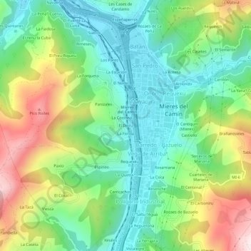 Mapa topográfico El Discu, altitude, relevo
