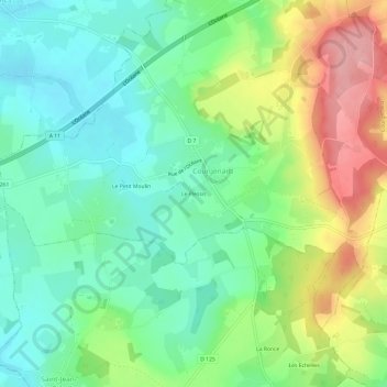 Mapa topográfico Le Plessis, altitude, relevo