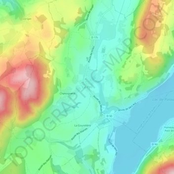 Mapa topográfico Le Pin, altitude, relevo