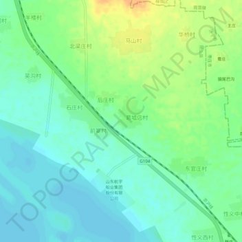 Mapa topográfico 罗庄, altitude, relevo