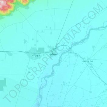 Mapa topográfico Khushab, altitude, relevo