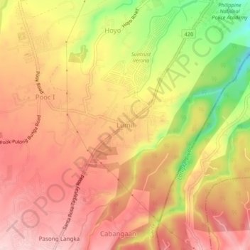 Mapa topográfico Lumil, altitude, relevo