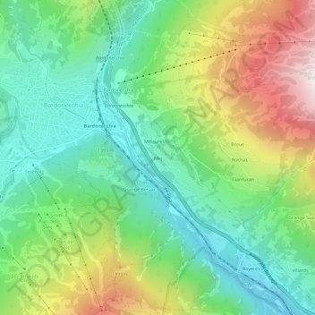 Mapa topográfico Mej, altitude, relevo
