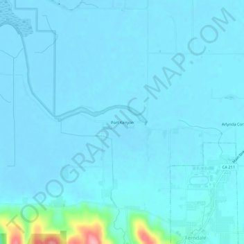 Mapa topográfico Port Kenyon, altitude, relevo