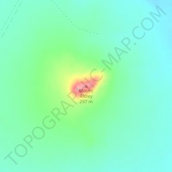 Mapa topográfico Mount Ridley, altitude, relevo