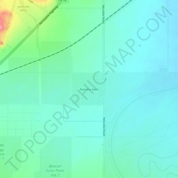 Mapa topográfico Rancho Seco, altitude, relevo