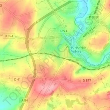 Mapa topográfico La Ligotière, altitude, relevo
