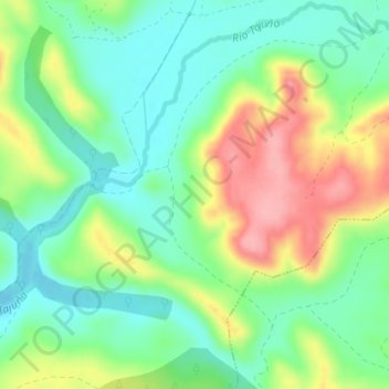 Mapa topográfico El Cerrejón, altitude, relevo