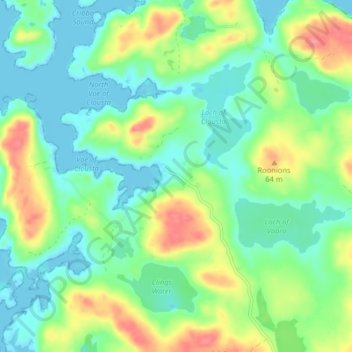 Mapa topográfico Clousta, altitude, relevo