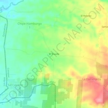 Mapa topográfico El Triunfo, altitude, relevo