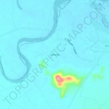 Mapa topográfico Carrizola, altitude, relevo
