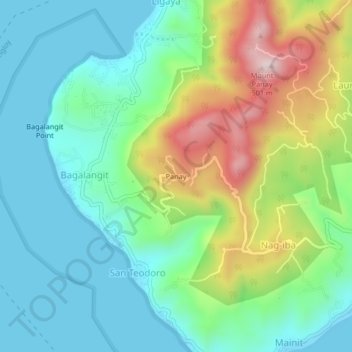Mapa topográfico Panay, altitude, relevo