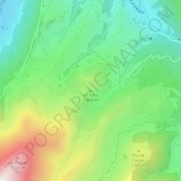 Mapa topográfico Le Tuco, altitude, relevo