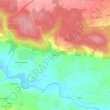 Mapa topográfico Loperhet, altitude, relevo